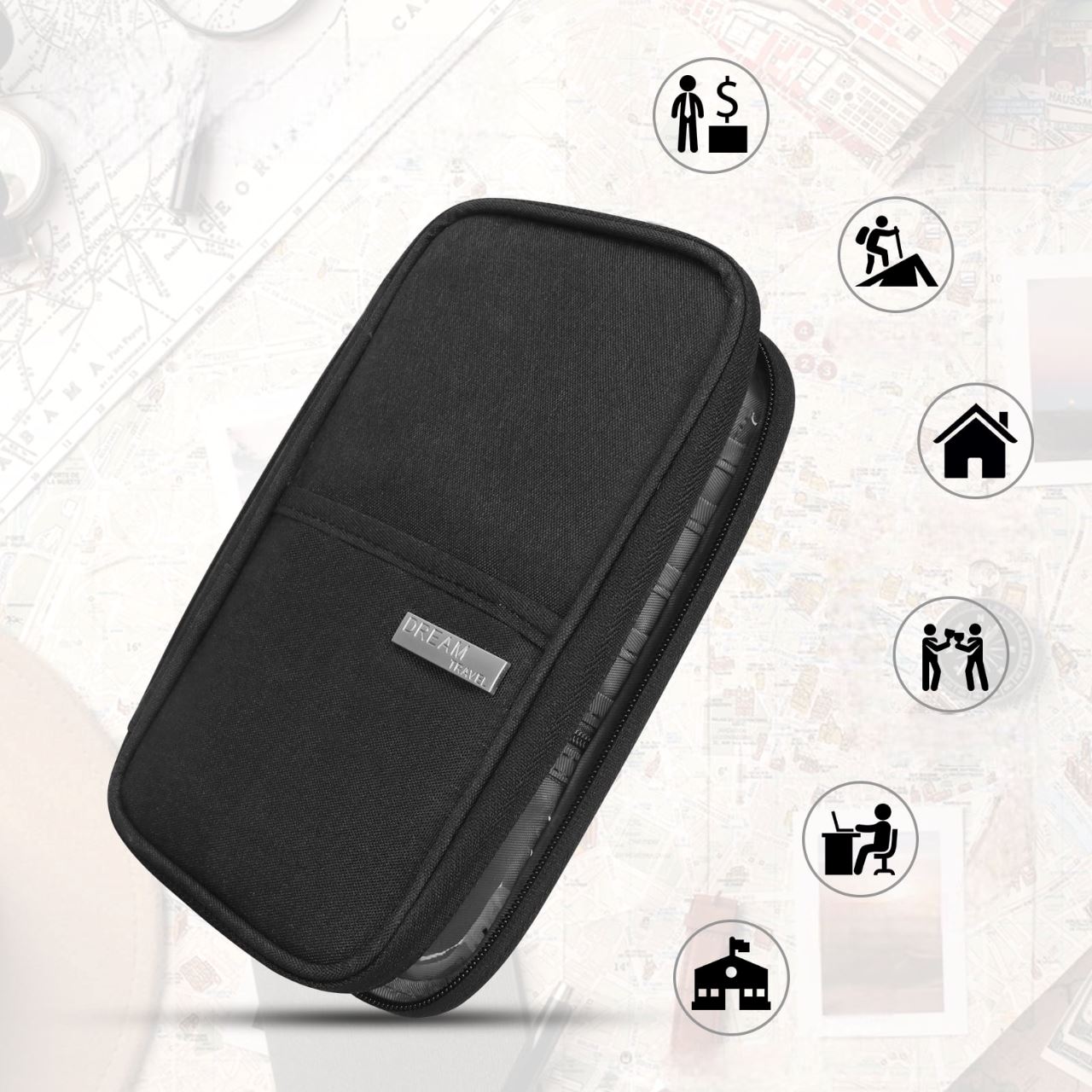Sac de voyage - PortePasseportMultifonction™ - Noir - Must Voyage Boutique